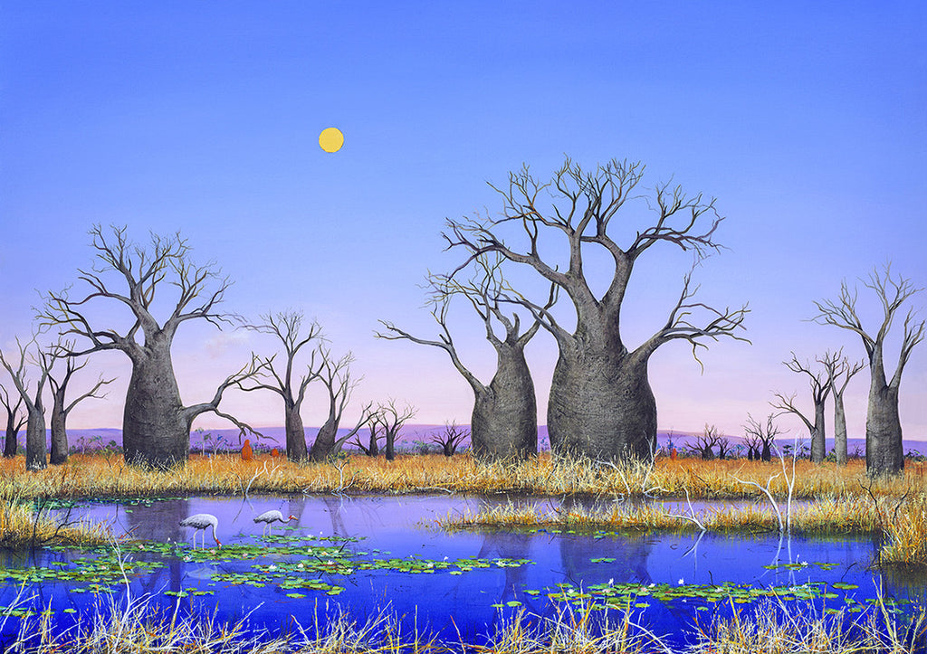 "Brolga Wetland II" Print on Canvas - Windram Art 